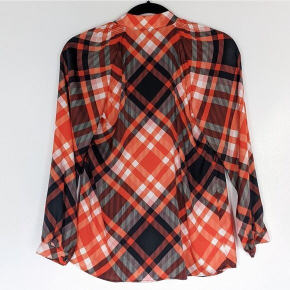 Tucker Long Sleeve Polo Blouse Kris Kringle Plaid - Picture 4 of 7